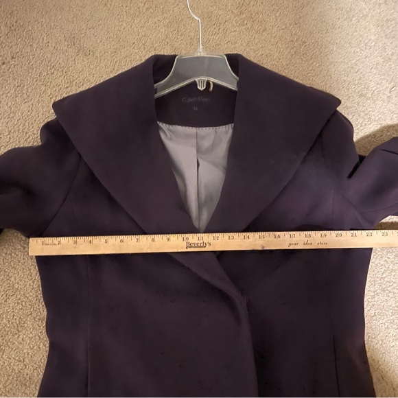 Calvin Klein - Wool Cashmere Blend - Eggplant - Trench Coat w/ Belt - Size 14 - Picture 11 of 11